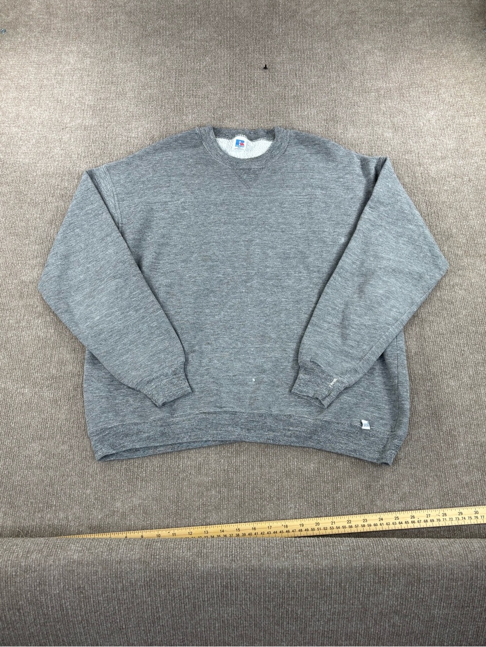Vintage Russell Athletic Sweatshirt Made in USA Blank Crewneck Gray XXL 2XL
